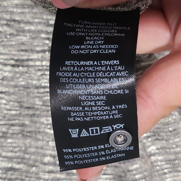 ANTHROPOLOGIE PILCRO Andie Shine Henley Top Size Large Metallic Long Sleeve - Picture 8 of 11